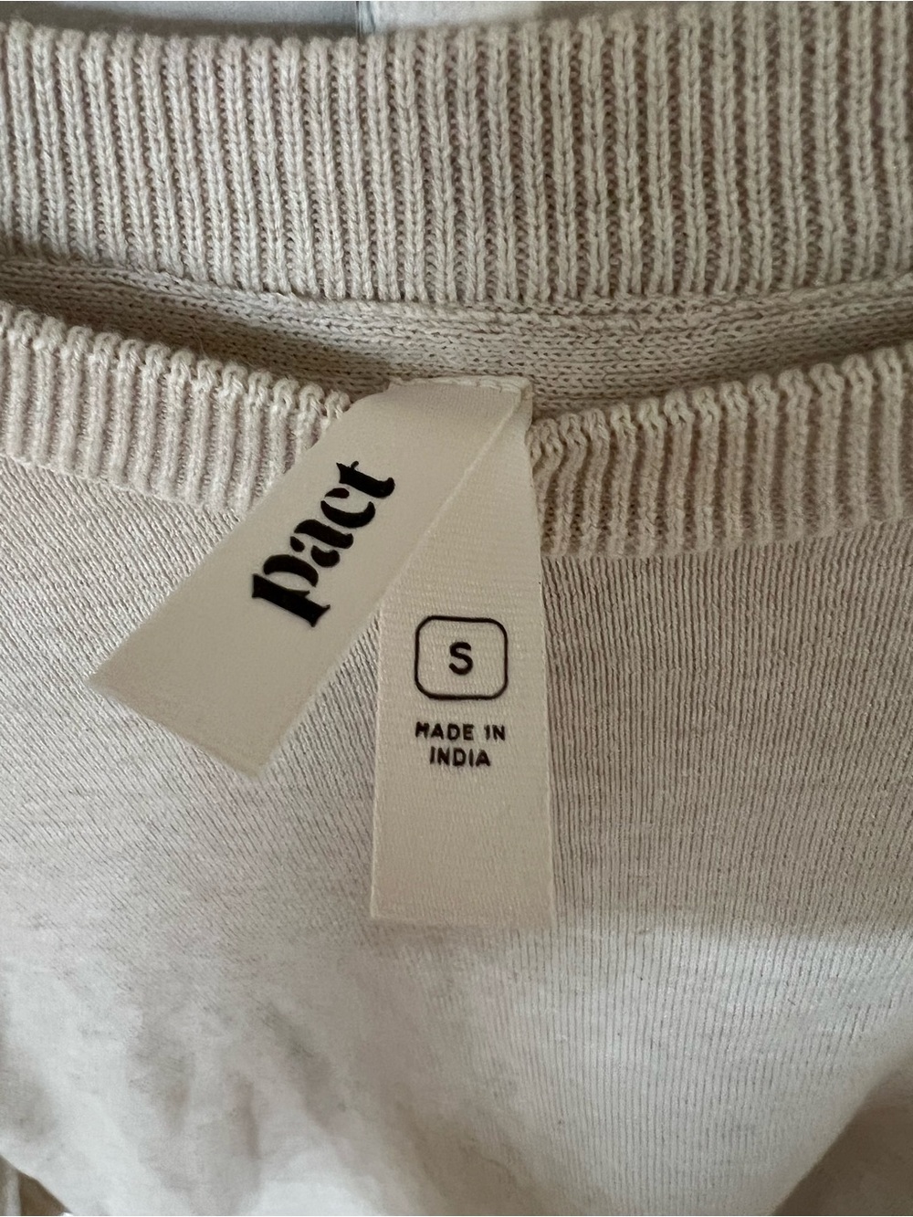 NWOT Pact Women's Classic Fine Knit Crew Sweater Sandshell Heather Women’s SZ S - Picture 6 of 10
